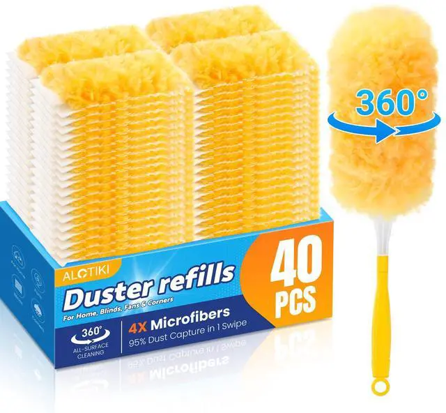 Main image of Duster Refills, 40 Count 360° Dusters for Cleaning with 1 Handle