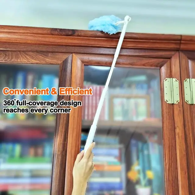 Alt view image 4 of 7 - 50 Count Heavy Duty Duster Refills for Swiffer Duster, Multisurface 360 Dusters Replacements with 3 ft Extended Handle, Unscented Disposable Dusters for Cleaning Home, Blinds, Ceiling Fans, Furniture