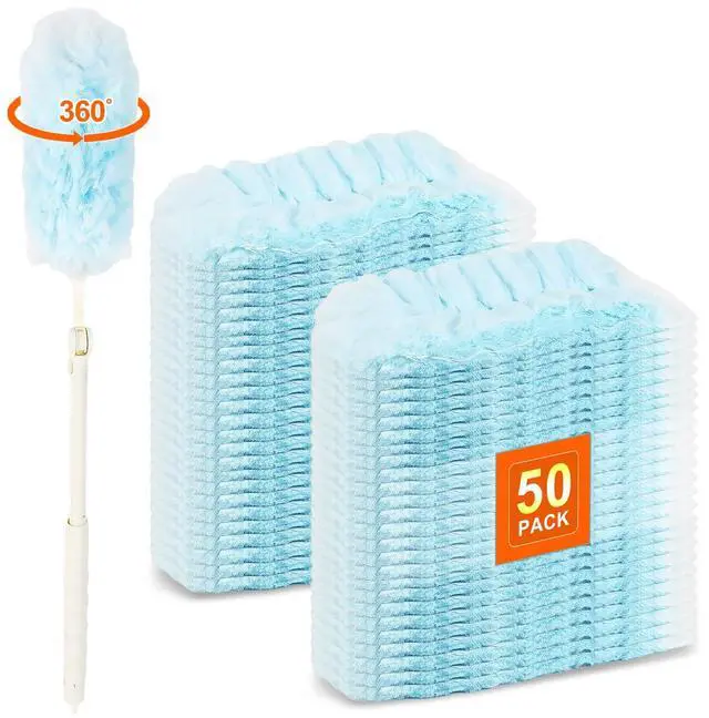 Main image of 50 Count Heavy Duty Duster Refills for Swiffer Duster, Multisurface 360 Dusters Replacements with 3 ft Extended Handle, Unscented Disposable Dusters for Cleaning Home, Blinds, Ceiling Fans, Furniture