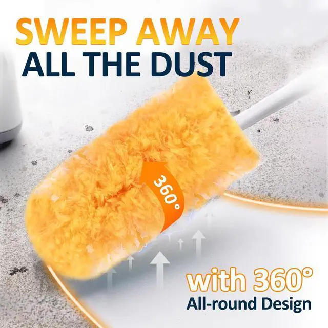 Alt view image 4 of 7 - Heavy Duty Multi Surface 360°Heavy Duty 12 Duster Refills & 1 Handle, Compatible with Swiffer DustersDisposable Dusters for Cleaning