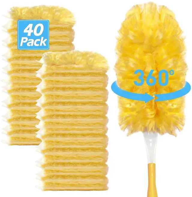 Main image of Heavy Duty Duster Refills for Swiffer Duster (40 Count) | 360° Unscented Disposable Multisurface Dusters with 1 Handle- for Home, Blinds, Fans & Corners, Yellow