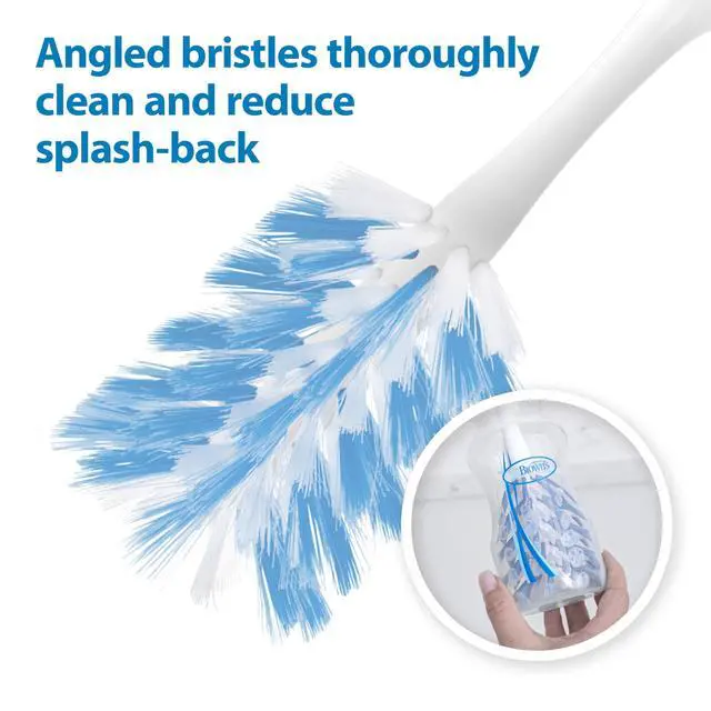 Alt view image 2 of 7 - Deluxe Bottle Brush for Cleaning Baby Bottles, Nipples, and Sippy Cups with Suction Cup Stand and Vent Brush, BPA-Free, Blue, 1-Pack (Packaging and Color May Vary)