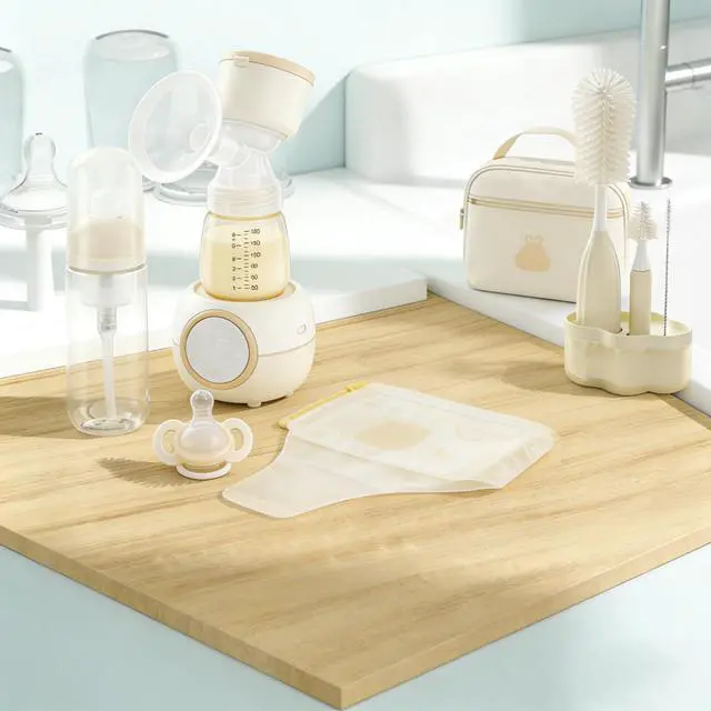 Alt view image 7 of 7 - Baby Bottle Brush Kit with Push-Press Bubble and Drying Rack for Bottle Cleaning, Bendable Bottle Cleaner Brush for Baby Bottles, Breast Pumps, Nipples, Straws and More. Perfect for Home&Travel (Pink)