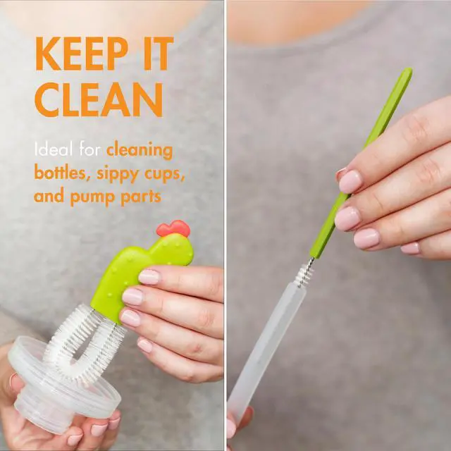 Alt view image 5 of 7 - Cacti Bottle Cleaning Brush Set - Includes Bottle Brush, Nipple Brush, Detail Brush, and Straw Brush - Baby Bottle Brush Set for Bottle Drying Rack - Baby Essentials - 4 Count