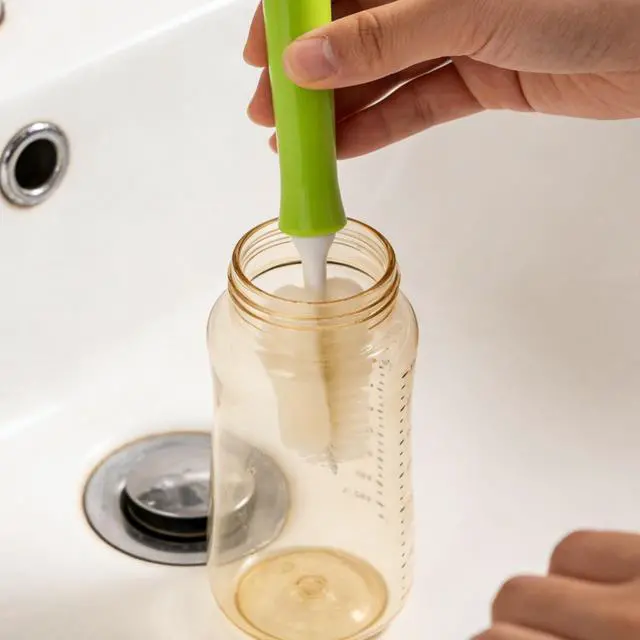 Alt view image 7 of 7 - 12pcs Sponge Nipple Bottle Brushes Set, Includes Bottle Nipple Cleaners with Replacement Brush Heads & Straw Brushes for Cleaning Baby Food Feeders Cups Straws