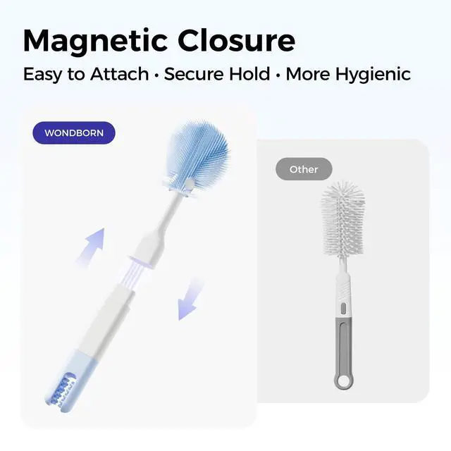 Alt view image 4 of 7 - Bottle Brush Set, 9-in-1 Bottle Cleaner Kit, Includes Bent Neck Bottle Brush, Nipple Cleaning Brush, Straw Brush, Soap Dispenser, Pry Tool, Storage Case & Drying Rack, Baby Travel Essentials