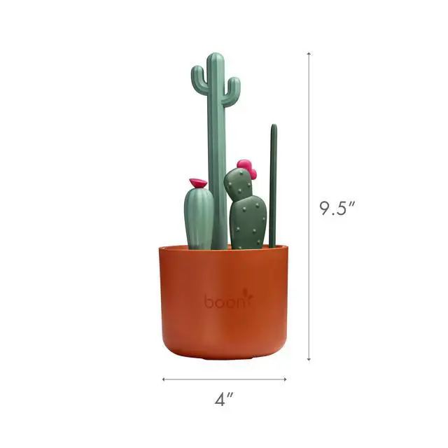 Alt view image 7 of 7 - Cacti Bottle Cleaning Brush Set, Terracotta , 4 Piece Set