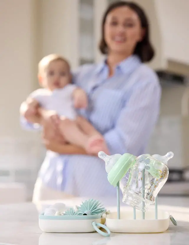 Alt view image 7 of 7 - 7-in-1 Baby Bottle Brush Set with Drying Rack, Green