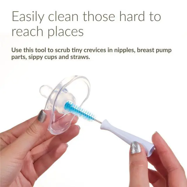 Alt view image 2 of 6 - Twist Pouch 2-Piece Baby Bottle Nipple Brush Set for All Brands/Parts