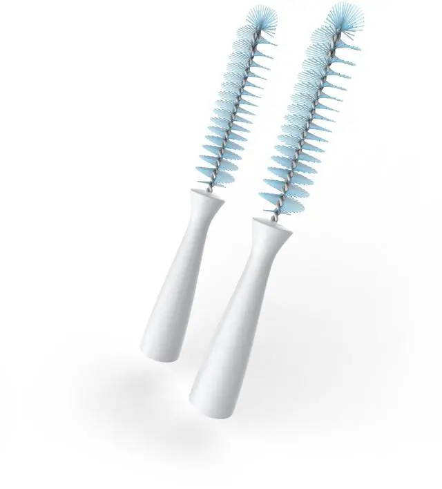 Main image of Twist Pouch 2-Piece Baby Bottle Nipple Brush Set for All Brands/Parts