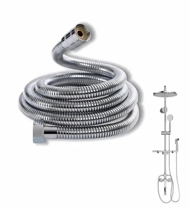 Main image of 118" Extra Long Shower Hose, 304 Stainless Steel, Leak-Proof & Tangle-Free, Easy Install, Fits Most Showers, Chrome (118.0, Inches)