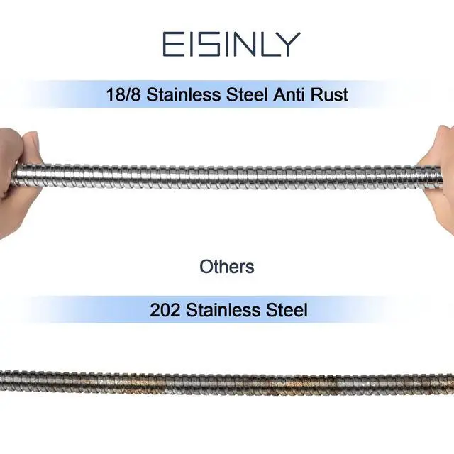 Alt view image 5 of 7 - Shower Hose, 79 Inches Extra Long Stainless Steel Handheld Shower Head Hose with Brass Insert and Nut, Flexible, Chrome