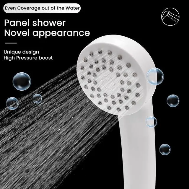 Alt view image 3 of 7 - Hand-held filtered shower head, simple pressurized shower head, large water output and fall resistance, suitable for home and outdoor (white)