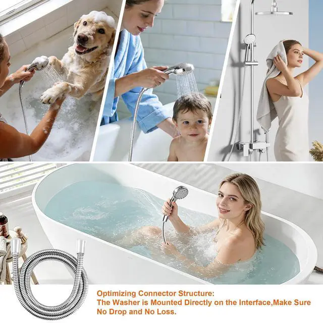 Alt view image 6 of 6 - 72 Inch Shower Hose for Handheld Shower Head, 304 Stainless Steel