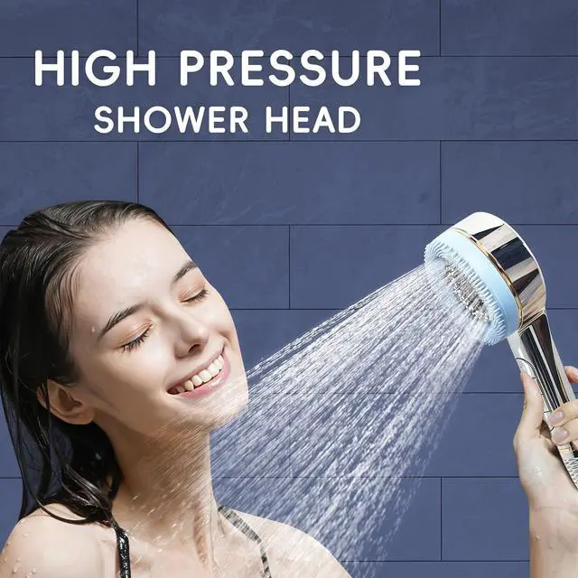 Alt view image 4 of 7 - High Pressure Shower Head with Handheld with 4 Detachable Spray Modes and ON/OFF Pause Switch Detachable Filtered Showerhead ABS Rust-Resistant Material Chrome Polish