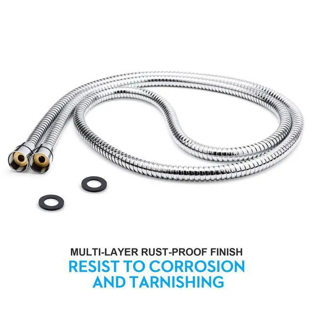 Alt view image 7 of 7 - Shower Hose, 79 Inches Extra Long Stainless Steel Handheld Shower Head Hose with Brass Insert and Nut - Durable and Flexible(Chrome)