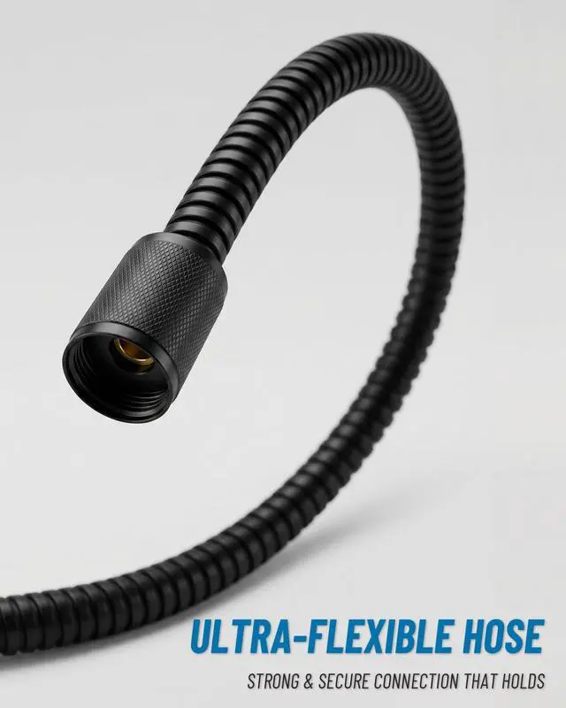 Alt view image 4 of 5 - Universal 59-Inch Shower Head Hose - Durable Stainless Steel, Leak-Proof Brass Connectors, Easy Install Replacement for Handheld Shower Heads ( SHH-001 Matte Black)