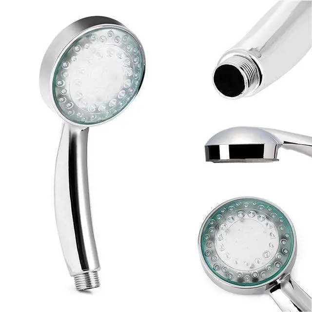 Alt view image 4 of 7 - 3-Color Temperature Sensitive Gradient LED Shower Head Showerheads Light Water Stream Color Changing Shower Head For Kitchen and Bathroom Baby Safty