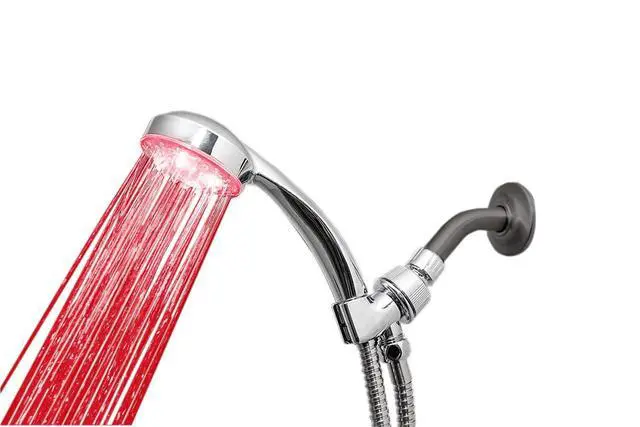 Alt view image 6 of 7 - 3-Color Temperature Sensitive Gradient LED Shower Head Showerheads Light Water Stream Color Changing Shower Head For Kitchen and Bathroom Baby Safty