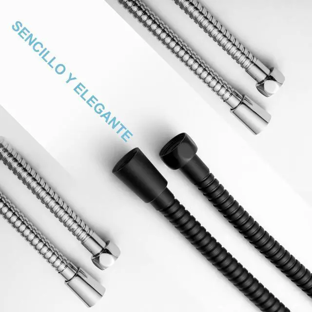 Alt view image 7 of 7 - Shower Hose, Kink Free Stainless Steel Shower Hose Attachment Electroplating Handheld Shower Head Hose Flex Hoses Extension with Brass Insert & Nut for Pet Bathing Cleaning 60 in, Matte Black