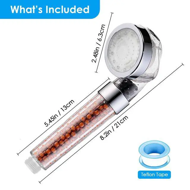 Alt view image 7 of 7 - Temperature Controlled 3-color Changing Shower Head Kit, Water Saving Showerheads with Filtration Beads, LED High Pressure Handheld Shower Head Set (No Hose and Bracket)