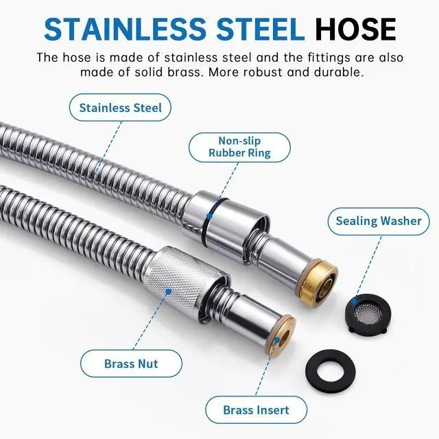 Alt view image 2 of 7 - 70 Inch Stainless Steel Long Shower Hose Replacement