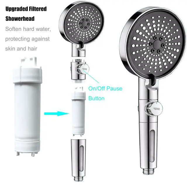 Alt view image 7 of 7 - Shower Head with Handheld, Handheld Shower Head with On/Off Switch