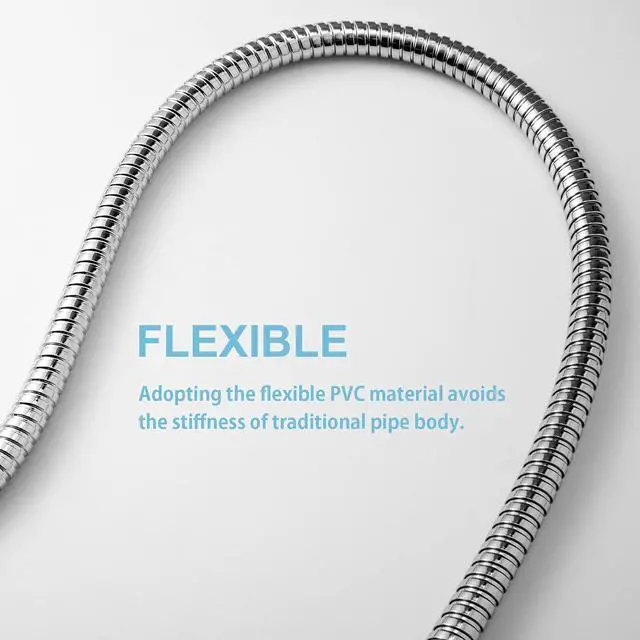 Alt view image 6 of 7 - Shower Hose, 120 in Kink Free Stainless Steel Shower Hose Attachment Electroplating Handheld Shower Head Hose Flex Hoses Extension with Brass Insert & Nut for Pet Bathing Cleaning, Chrome