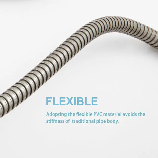 Alt view image 4 of 7 - Shower Hose, Brushed Nickel Kink Free Stainless Steel Shower Hose Attachment Electroplating Handheld Shower Head Hose Flex Hoses Extension with Brass Insert & Nut for Pet Bathing Cleaning 60 in