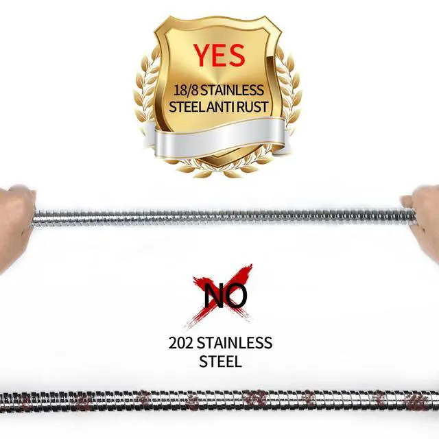 Alt view image 5 of 7 - 96-Inch Extra Long Stainless Steel Shower Hose Flexible, Anti-Kink Handheld Shower Head Hose with Brass Fittings, Leak-Proof, Corrosion-Resistant, Easy to Install Universal Replacement