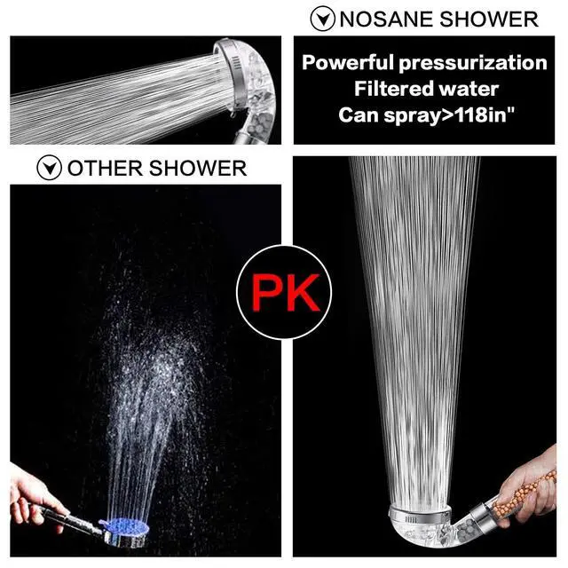 Alt view image 4 of 7 - Shower Head, Filter Filtration High Pressure Water Saving 3 Mode Function Spray Handheld Showerheads for Dry Skin & Hair