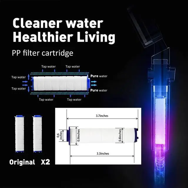 Alt view image 3 of 6 - High Pressure Water Saving Handheld Propeller Shower head with filters Vortex shower head pause switch hydro jet shower head Easy Install Turbo Shower Head 360 Degrees Rotating