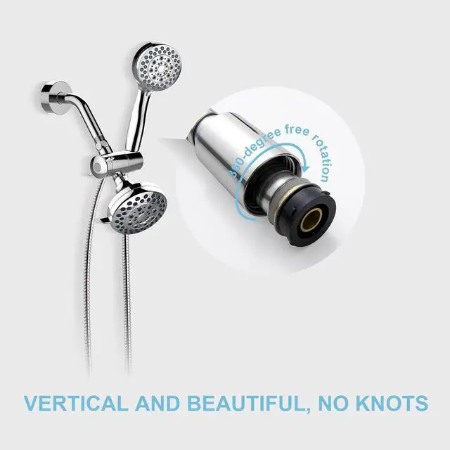 Alt view image 2 of 7 - Shower Hose, 198 in Kink Free Stainless Steel Shower Hose Attachment Electroplating Handheld Shower Head Hose Flex Hoses Extension with Brass Insert & Nut for Pet Bathing Cleaning, Nickel Gray