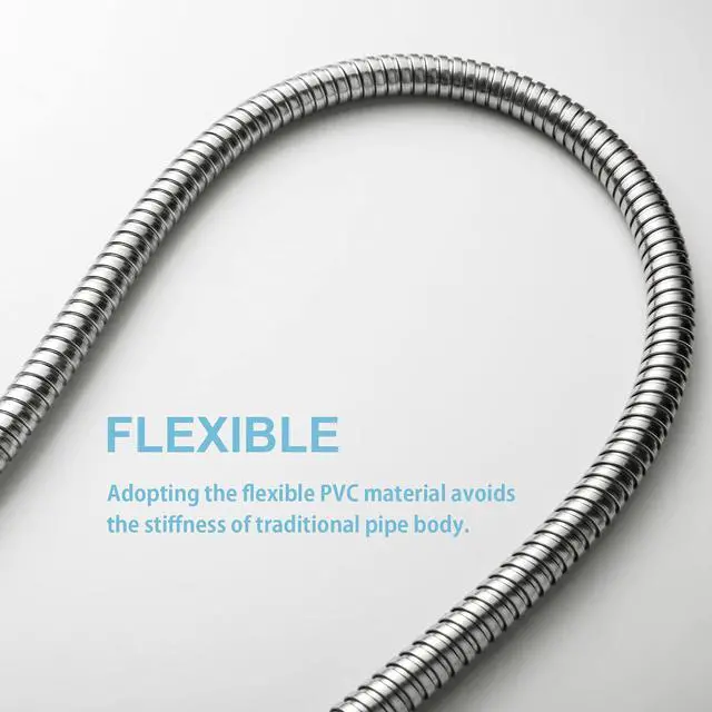 Alt view image 5 of 7 - Shower Hose, 198 in Kink Free Stainless Steel Shower Hose Attachment Electroplating Handheld Shower Head Hose Flex Hoses Extension with Brass Insert & Nut for Pet Bathing Cleaning, Nickel Gray