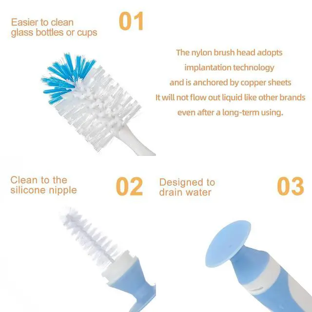 Alt view image 4 of 7 - Multifunctional Cleaning Brush, Baby Bottle Brush, Bottle Brush Cleaner
