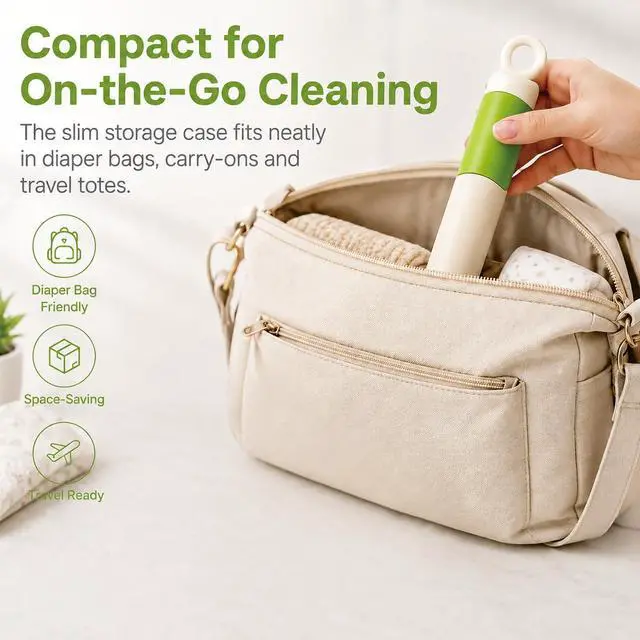 Alt view image 4 of 7 - Baby Bottle Brush Set for Baby Bottles, 5 Cleaning Tools with Silicone Bottle and Nipple Brush Heads, Straw Brush, Detail Brush, Cup Rim Cleaner, Integrated Travel Storage, (Green)