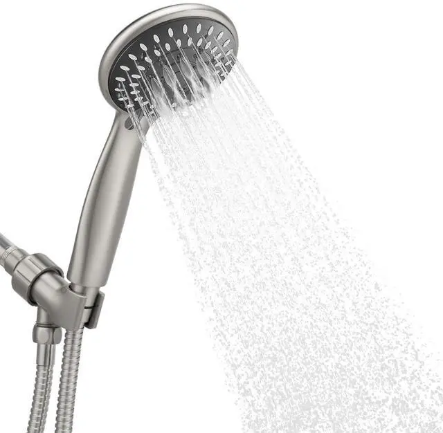 Main image of Shower Head with Handheld, 5-Settings Showerhead High Pressure Powerful Water Spray Shower Head Set with 59 Inch Stainless Steel Hose and Bracket, Brushed Nickel