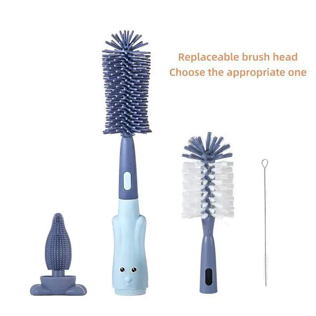 Alt view image 2 of 7 - Silicone Baby Bottle Brush with Stand, Water Bottle Brush Cleaner Set