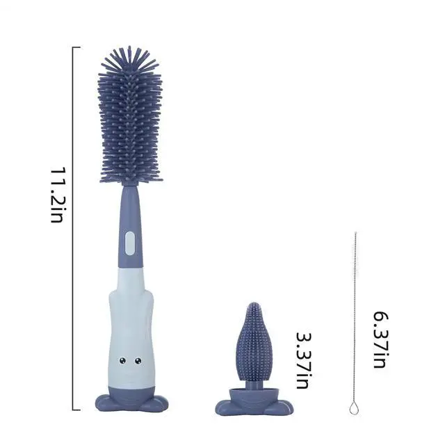 Alt view image 4 of 7 - Silicone Baby Bottle Brush with Stand, Water Bottle Brush Cleaner Set