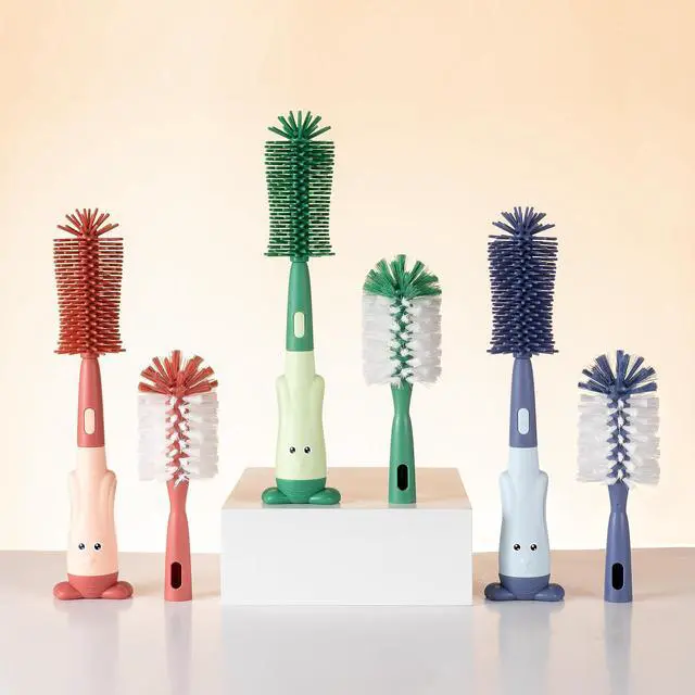 Alt view image 6 of 7 - Silicone Baby Bottle Brush with Stand, Water Bottle Brush Cleaner Set