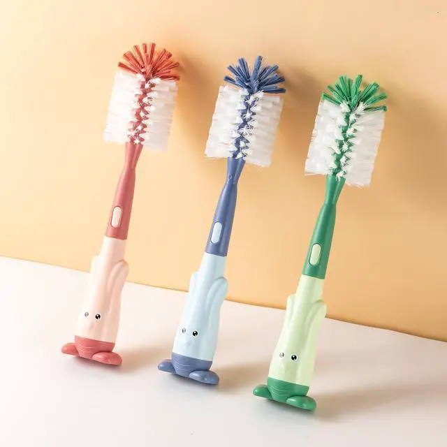Alt view image 7 of 7 - Silicone Baby Bottle Brush with Stand, Water Bottle Brush Cleaner Set