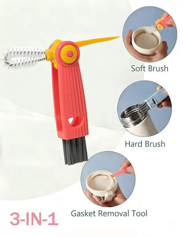 Alt view image 7 of 7 - 5 in 1 Baby Bottle Brush Set, Bottle Cleaner, 2Pcs Bottle Brush with Stand, 2 Hidden Nipple Brush, 2 Straw Brush, 1 Lid Brush, Nylon Bottles Brush Cleaner for Baby Bottle, BPA-Free(Pink)