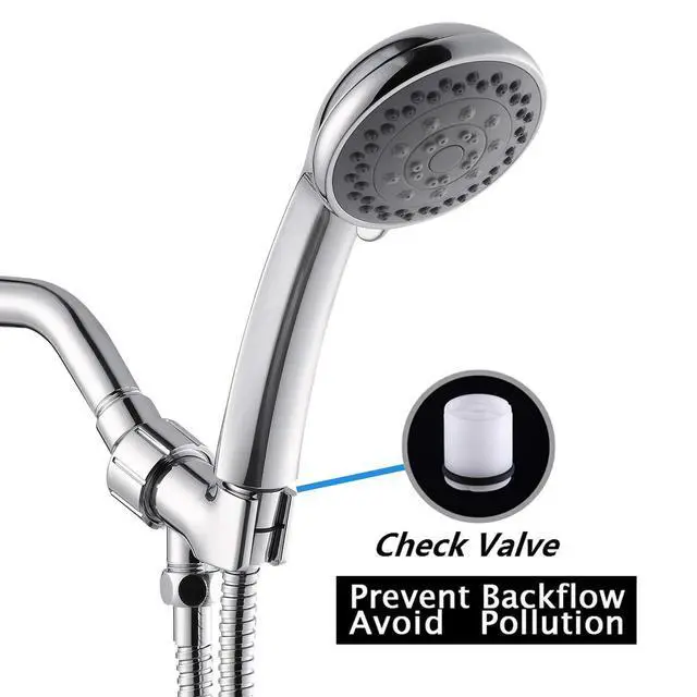 Alt view image 4 of 7 - Shower Head with Handheld, Long Hose 4.9 Ft, 5 Spray Modes