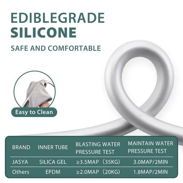 Alt view image 4 of 7 - 59 Inches Silver Silicone Shower Head Hose Replacement For Cleaning
