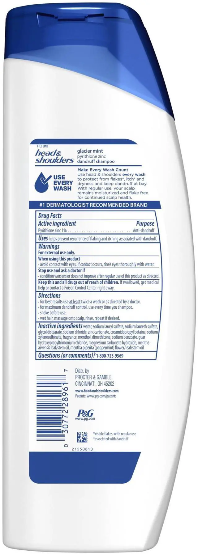 Alt view image 7 of 7 - Anti-Dandruff Glacier Mint Shampoo, 12.5oz, Cooling, Itch Relief Dandruff Shampoo