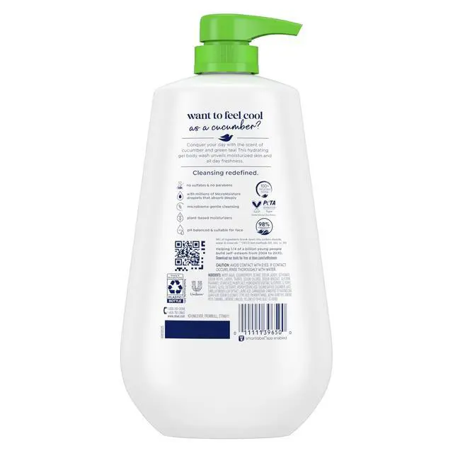 Alt view image 2 of 7 - 24hr Lotion Body Wash Refresh Cucumber & Green Tea, 30.6 oz