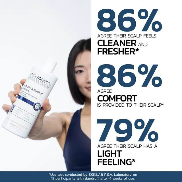 Alt view image 2 of 6 - Anti-Dandruff Shampoo for Men & Women For Oily Hair & Itchy, Flaky Scalp Piroctone Olamine, Salicylic Acid & Zinc PCA Tea Tree & Peppermint Vegan & Silicone-Free 10.1 fl oz