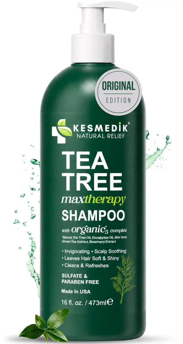 Main image of Tea Tree Shampoo MaxTherapy with 100% Tea Tree Oil for Hair, Helps Refresh Itchy Scalp, Deep Clean Oily Hair, Dandruff & Buildup, Sulfate-Free, Women & Men, 16 fl oz