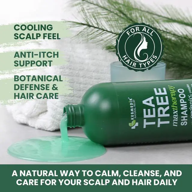 Alt view image 5 of 7 - Tea Tree Shampoo MaxTherapy with 100% Tea Tree Oil for Hair, Helps Refresh Itchy Scalp, Deep Clean Oily Hair, Dandruff & Buildup, Sulfate-Free, Women & Men, 16 fl oz