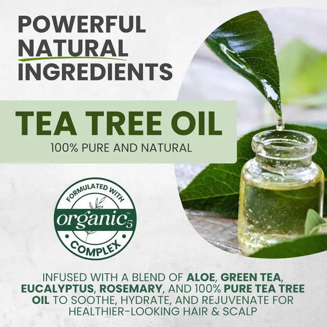 Alt view image 4 of 7 - Tea Tree Shampoo MaxTherapy with 100% Tea Tree Oil for Hair, Helps Refresh Itchy Scalp, Deep Clean Oily Hair, Dandruff & Buildup, Sulfate-Free, Women & Men, 16 fl oz
